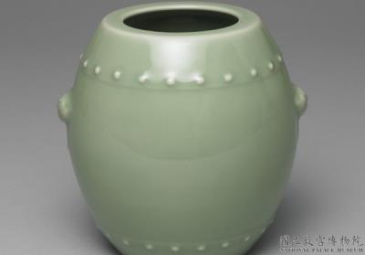 图片[3]-Drum-shaped jar with appliqued animal masks carrying rings in green glaze, Qing dynasty, Qianlong reign (1736-1795)-China Archive